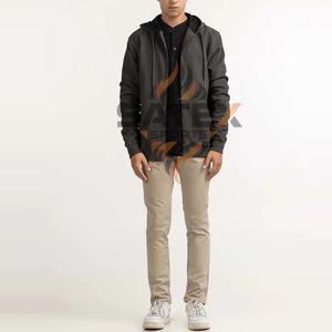 Sudadera con Capucha para Hombre, al por Mayor, de la Mejor Calidad, con Diseño de Logotipo Personalizado, Bordada, con Cierre, 100% Algodón, para Invierno, Teñida en Color Liso - Product Image 5