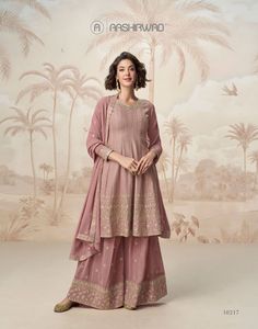 Joli costume brodé Georgette Salwar pour femme prêt-à-porter Designer Festival Style traditionnel Ethnique Kameez - Product Image 2