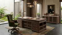 Ensemble de canapés capitonnés vert olive classiques européens sur mesure avec structure en bois et table basse en marbre pour villa et salon d'hôtel