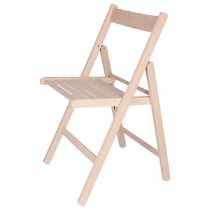 Silla de Jardín WELL HOME BAS de Madera de Haya Sin Barnizar, 43x47x79 cm - Product Image 1