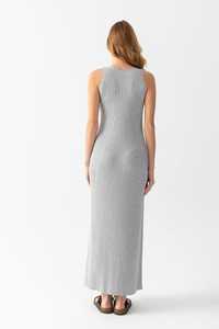 Vestido elegante de punto con cuello en V para mujer, sin mangas, transpirable, tejido de costilla, vestido de alta calidad, servicios OEM personalizables - Product Image 6