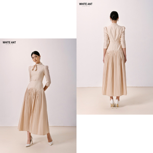 Nouveau design de robes d'été pour femmes Fermeture à glissière au dos Reggie Robe à plis Rayons de soleil Tissu écologique Étiquettes personnalisées Marque blanche du Vietnam - Product Image 2