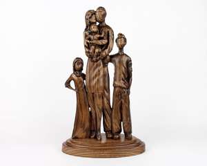 Personalizar pareja de madera estatua boda estatua de madera regalos de boda figuritas de boda escultura de matrimonio escultura familiar - Product Image 5