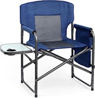 Directors Chaise Portable Pliable avec Table d'Appoint Porte-Gobelet Pliable Sports Outdoor Directors Chaises de Pelouse avec Poche Latérale