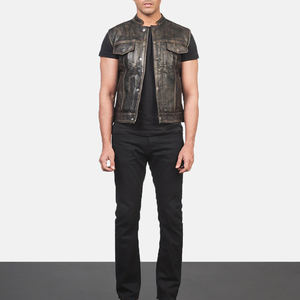 Chaleco de Cuero para Motocicleta Hecho a Medida, Mejor Precio, Disponible en Todas las Tallas y Colores, Chaleco de Cuero Genuino Transpirable para Motocicleta - Product Image 3