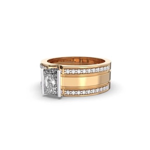 Anillo de oro amarillo sólido de 14K con diamante creado en laboratorio, anillo de diamante para hombre, banda de compromiso F Color VS1, claridad para hacer joyas, regalo para - Product Image 3