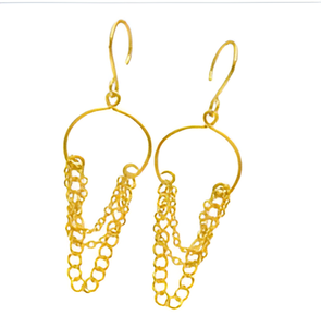 Pendientes colgantes de alambre de plata de ley 925 chapados en oro, joyería de diseño hecha a mano, pendiente clásico de moda para mujeres y niñas. - Product Image 4