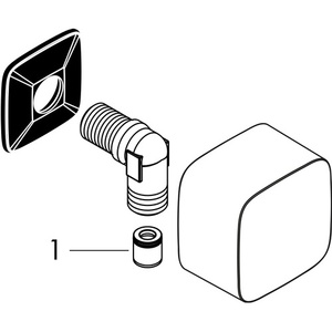 Accessoires de salle de bain et de toilettes : Raccord coudé en plastique chromé avec anti-retour pour HANSgrohe - Product Image 4