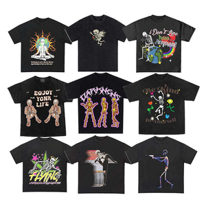 เสื้อยืดผ้าฝ้ายสไตล์วินเทจสำหรับผู้ชายและผู้หญิงเสื้อสไตล์สตรีทแวร์ขนาดใหญ่พิเศษโลโก้ได้ตามต้องการแฟชั่น - Product Image 3