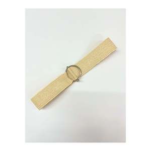 <b>Silver</b> Buckle Woven Elastic Women's Belt, <b>Jacket</b> Belt, Shirt Belt, Dress Belt - Wicker - Product Image 1