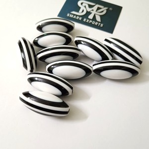 Perles ovales en résine noire et blanche brillante, écologiques, faites à la main, pour bijoux DIY, colliers, bracelets, projets d'artisanat, artisanat de haute qualité - Product Image 5