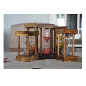 Ensemble d'Horloges Sablées en Bois Faites à la Main, Écologiques et Durables, Décoration de Table Moderne pour la Maison et le Bureau - Product Image 5