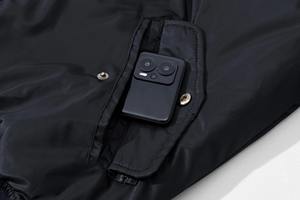 Blouson aviateur automne-hiver décontracté pour hommes, coupe-vent chaud avec fermeture éclair complète, impression en toile fine rembourrée, manteaux doublés - Product Image 5