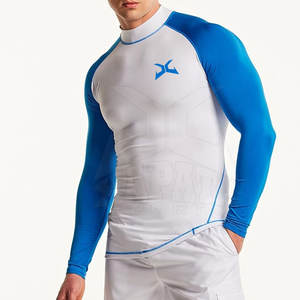 Nuevo estilo para hombre Slim Fit Rash Guard Spandex/poliéster secado rápido ecológico manga completa transpirable ropa de gimnasio gran oferta sólido - Product Image 2