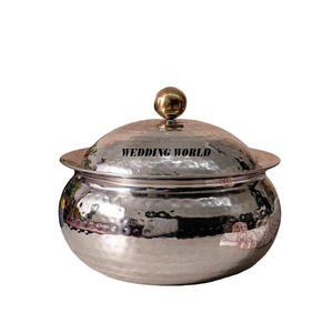 Gold Metal Hotpot Excelente calidad Hecho a mano Diseñador Cazuela Hotel Suministros Venta al por mayor Diseñador Metal Calentador de alimentos - Product Image 6