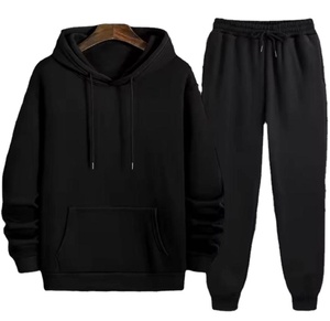 Conjunto de Pantalones y Sudadera con Capucha de Felpa 100% Algodón, Cómodo, Transpirable, Holgado, Unisex, Ropa Deportiva para Hombre, Color Sólido, Maternidad - Product Image 2