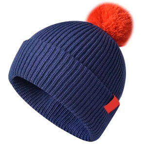 Winter Wear Warm Wholesale Pink Cuffed Ribbed Knitted Unisex Adult Wool/Cotton Beanie Hats POM POM High Quality Latest Beanies - Product Image 1