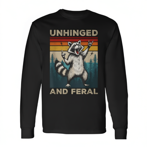 T-shirt vintage a maniche lunghe con procione Rock and Roll - Unhinged and Feral - Prodotto promozionale - Product Image 2