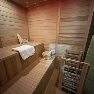 Sauna intérieur en cèdre rouge de qualité supérieure, modèle Black Square, extérieur en cèdre Hemlock, chauffage 6 kW (4-6 personnes) - Product Image 4