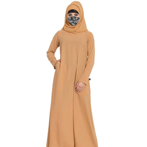 Wholesale Custom Modest Straight Formal Ladies <b>Tunic</b> <b>Dress</b> Muslim Casual Spring Summer Fashion Abaya Chiffon Natural Waist Solid - Product Image 2