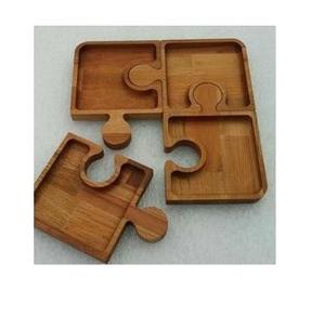 Plateau de service en bois d'acacia avec logo gravé sur mesure Plateau en bois carré écologique de 3 pièces à des prix raisonnables - Product Image 5