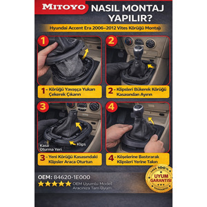 Juego de Palanca de Cambios y Funda para Hyundai Accent Era 2006-2012, Fácil Instalación, 5 Velocidades, Automático, Hecho de Cuero - Product Image 3