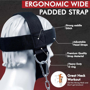 Arnés de Cuello Ajustable con Correa Reforzada de Acero y Costuras Duraderas para Entrenamiento de Fuerza y Levantamiento de Pesas - Product Image 5