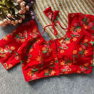 Touch of Golden And Silver Real Weaving Flower Vichitra Silk <b>Readymade</b> <b>Blouse</b> - Product Image 3
