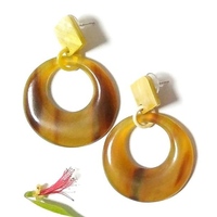 Boucles d'oreilles en corne naturelle 100% pour femmes et filles, artisanat brillant poli pour taille personnalisée