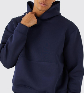 Sweat-shirt à capuche pour homme en gros 2026, décontracté, couleur unie, respirant, logo personnalisé, 100% coton - Product Image 3