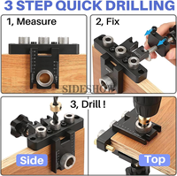 Kit de gabarits de perçage pour le travail du bois 3 en 1, guide de perçage et localisateur réglable pour chevilles en bois