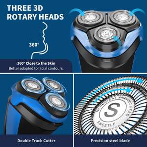 Afeitadora Eléctrica Inalámbrica Recargable para Hombre, Recortadora de Barba Impermeable IPX7 para Uso en Seco y Húmedo con Triple Cuchilla - Product Image 4