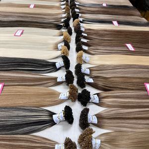 100% matière première russe cuticules complètes fond épais Double dessiné I Tip Extensions de cheveux cheveux humains brésiliens - Product Image 1