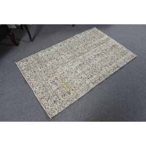 พรมตุรกี ขนาด 3.1x4.8 ฟุต สีขาวลายเขียว พรมขนสัตว์วินเทจ - Product Image 4