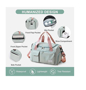 Bolsa de Gimnasio Pequeña para Mujer, Bolsa de Viaje, Bolsa de Fin de Semana con Compartimento para Zapatos - Product Image 6