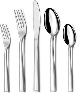 Ensemble de couverts classiques en argent pour salles à manger raffinées, couverts en acier inoxydable durables pour les maisons, les cafés, la vaisselle - Product Image 1