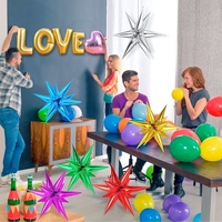 Ballons en aluminium 4D effet explosion, 26 pouces, effet étoile métallique, pour décoration de fête, vente en gros