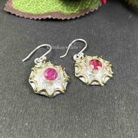 925 Sterling Silber Tropfen-Ohrringe Rubin Edelstein Hochwertige Juli Geburtsstein Klassischer Schmuck Damen Gold Party Valentinstag Geschenk