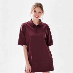 Polo con hombros caídos para mujer, 100% algodón, poliéster, polos de Golf, ropa de calle holgada para mujer, polos para mujer - Product Image 1