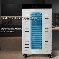 OEM ODM Commerciële 20-bakjes voedsel- en rundvleesjerky-droogmachine van roestvrij staal, fruitdroger, voedseldroger