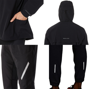 Coupe-vent imperméable personnalisé pour hommes, pantalon en nylon à capuche léger, ensemble solide de survêtement de jogging pour l'hiver, veste en polyester - Product Image 3