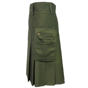 SUQAINA GARMENTS Kilt utilitaire hybride moderne en coton fait main écossais pour homme, tartan vert Stewart, logo personnalisé, haute qualité - Product Image 2