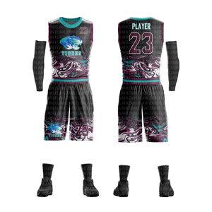Maillot de basket-ball imprimé par sublimation de qualité OEM Youth Design BSCI Polyester Sportswear Adultes Top Uniformes Ensemble Vente en gros - Product Image 4