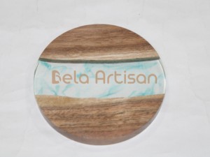 Juego de 4 Posavasos de Madera Vintage con Diseño de Árbol, Lago y Desierto, Posavasos de Madera de 4 Pulgadas para Bebidas, Decoración del Hogar, Regalo - Product Image 2