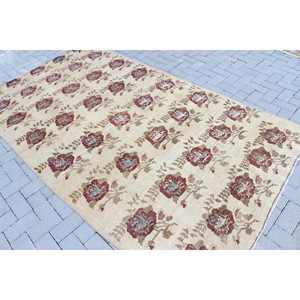 Tapis turc vintage, tapis de 5,1 x 8,9 pieds, grand tapis marocain rouge - Product Image 4