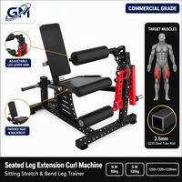 Machine Commerciale Combinée Extension et Flexion des Jambes, Sélecteur de Poids, Double Fonction, Entraîneur Quad Hamstring, Réglage par Came Rouge, Tube Ovale