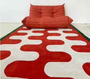 NOEUD RUG fait à la main moderne abstrait Premium laine tapis tufté à la main Option multicolore et personnaliser la taille disponible - Product Image 1