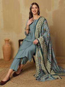 Kurta de seda pura regular para mujer con pantalones y con Dupatta, producto a granel, uso diario personalizado para mujer - Product Image 4