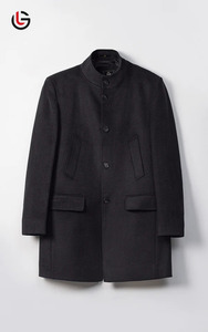 Blazer Trench Tweet en laine mélangée pour hommes Nouveau design tendance Manteau tissé chaud et respirant pour l'hiver à simple boutonnage en vente - Product Image 6