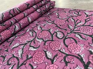 ชุดเดรสผ้าฝ้าย100% งานแฮนด์เมดชุดเดรสวัสดุผ้าพิมพ์ลายดอกไม้สวยงามชุดคลุมของผู้หญิงสำหรับลานพิมพ์บล็อกมือฤดูร้อน - Product Image 6